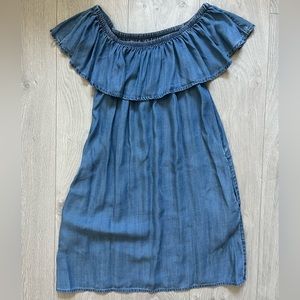 American Eagle Denim Off the Shoulder Dress